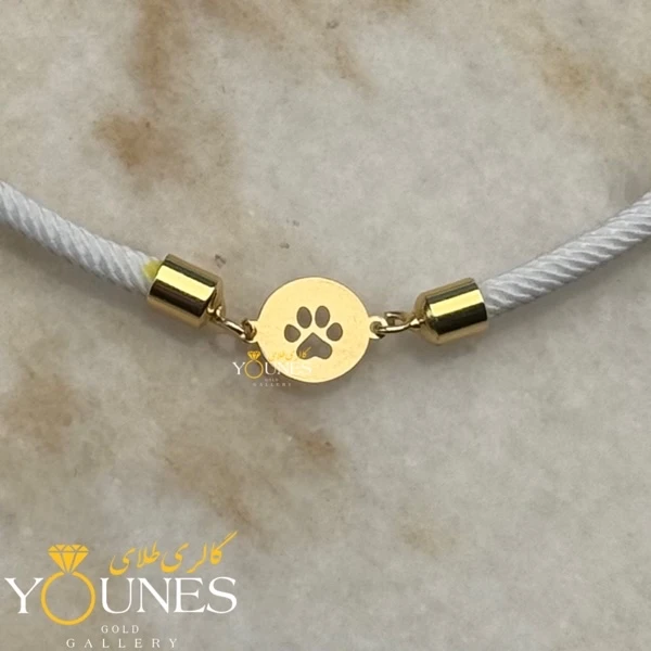 دستبند پنجه ( گربه ) گرد طلا لیزری